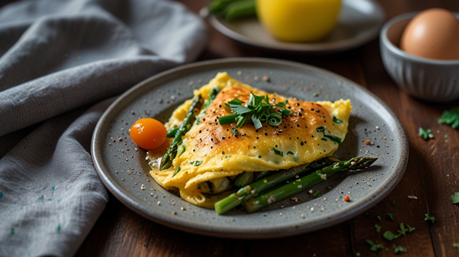 Keto Asparagus and Parmesan Omelet