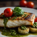 Keto Baked Cod with Pesto