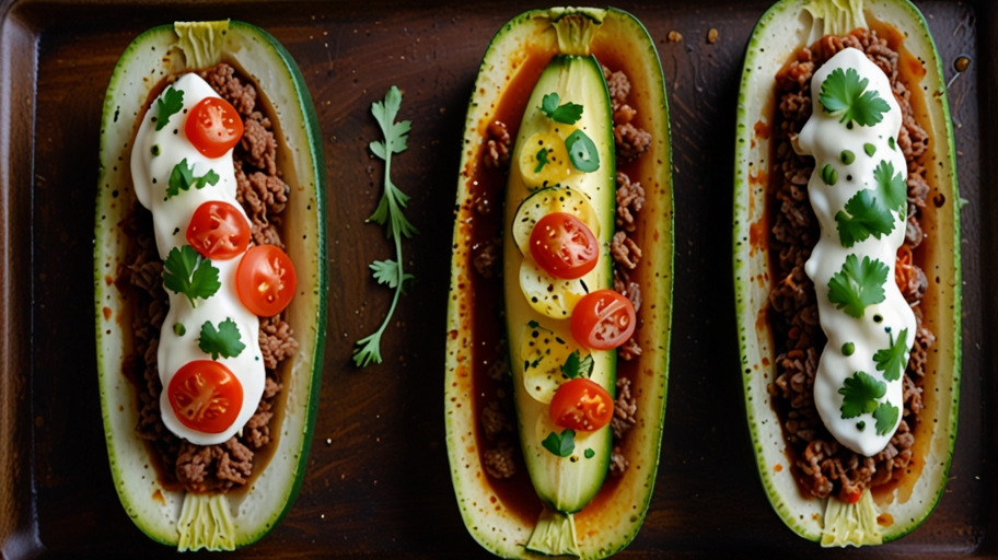 Keto Beef Zucchini Boats