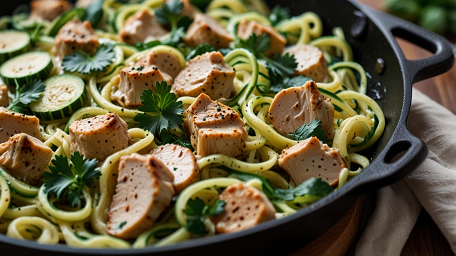 Keto Chicken Alfredo Zoodles