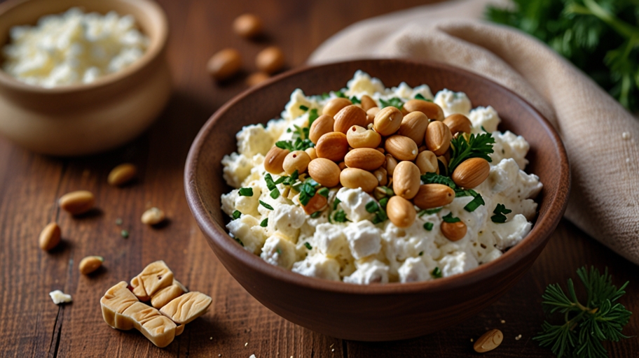 Keto Creamy Cottage Cheese with Pine Nuts