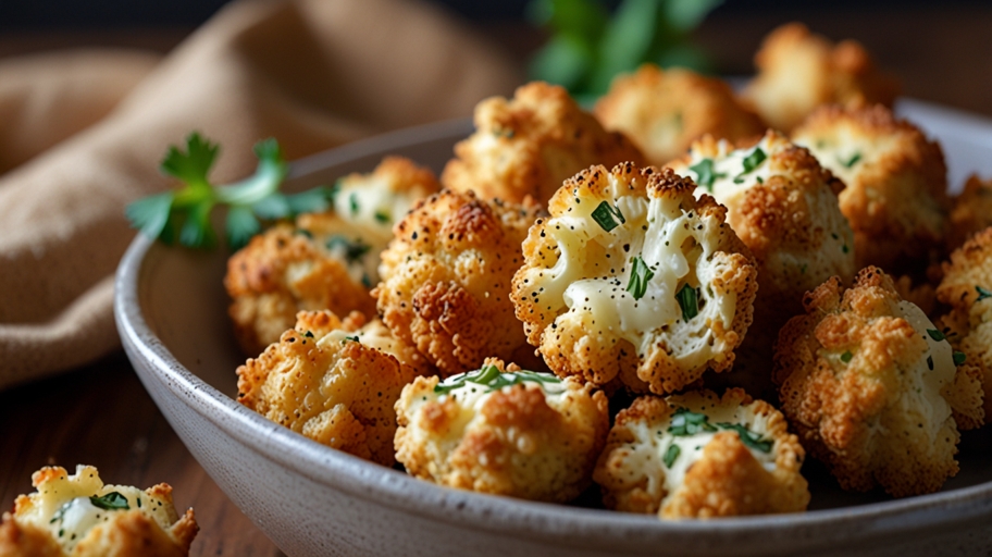 Keto Crispy Parmesan Cauliflower Bites