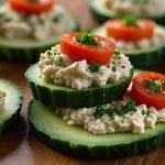 Keto Cucumber Hummus Bites