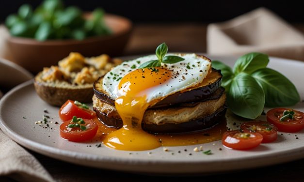 Keto Eggplant Breakfast Stack