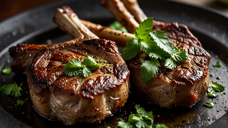 Keto Grilled Lamb Chops with Mint Pesto