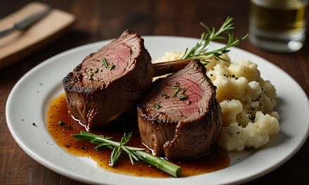 Keto Herbed Lamb Steak with Cauliflower Mash