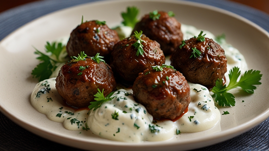 Keto Lamb Meatballs with Tzatziki