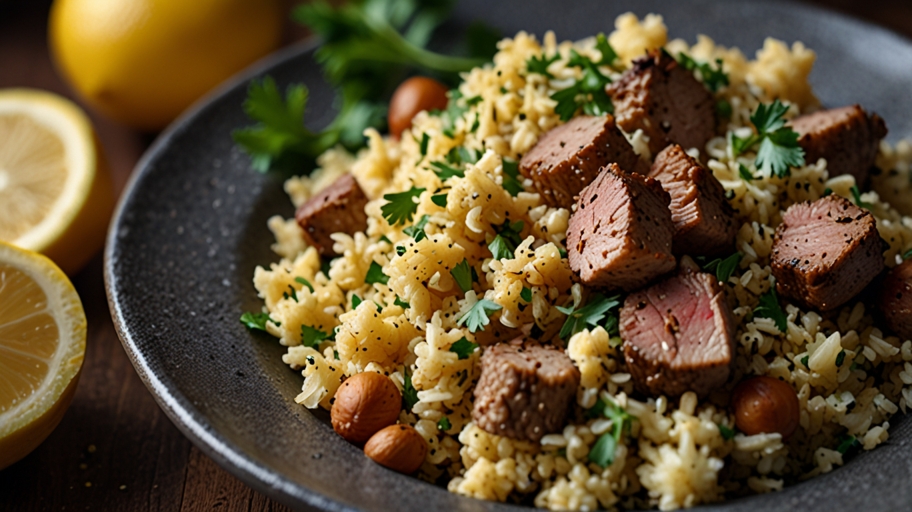 Keto Lamb and Cauliflower Rice Pilaf