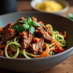 Keto Rabbit Ragu Over Zucchini Noodles