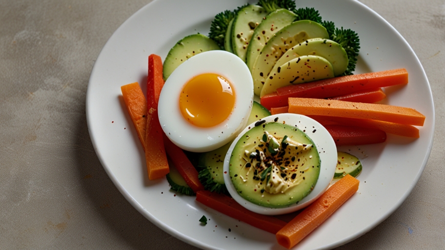 Keto Soft-Boiled Eggs with Veggie Sticks