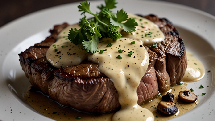 Keto Steak with Creamy Mushroom Sauce