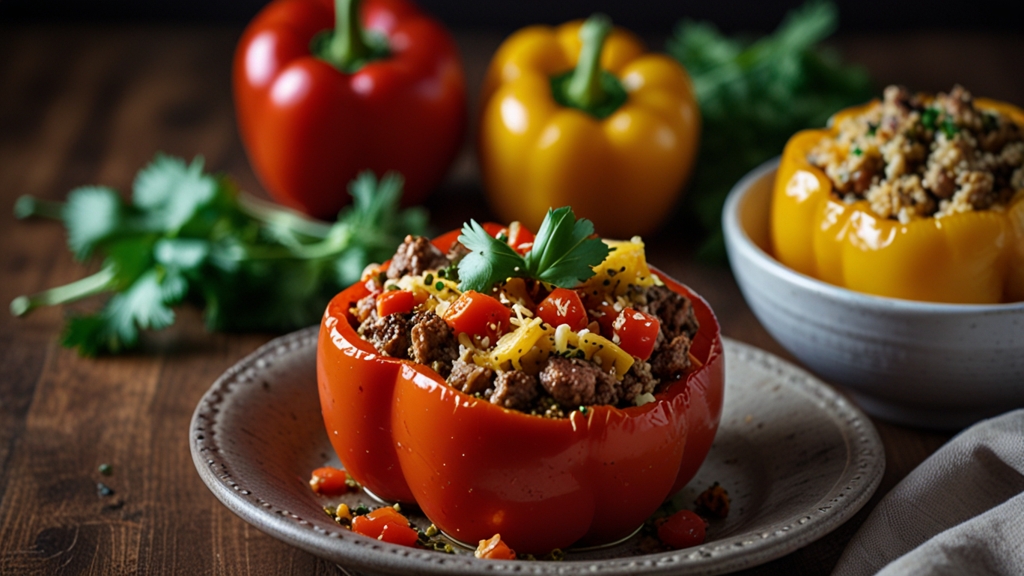 Keto Venison Stuffed Bell Peppers