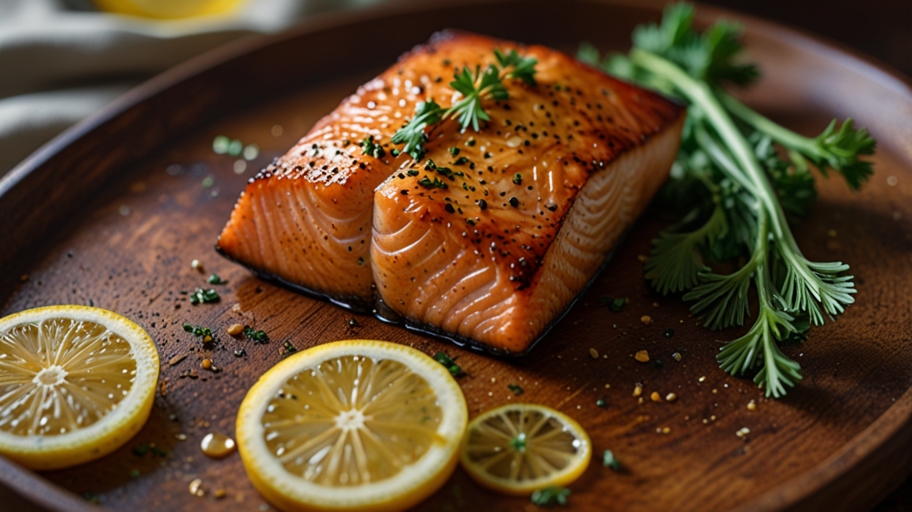 Keto Air Fryer Salmon with Lemon Butter