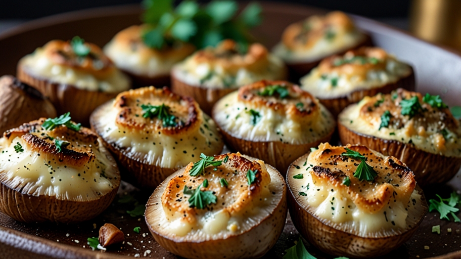 Keto Baked Garlic Parmesan Mushrooms Recipe