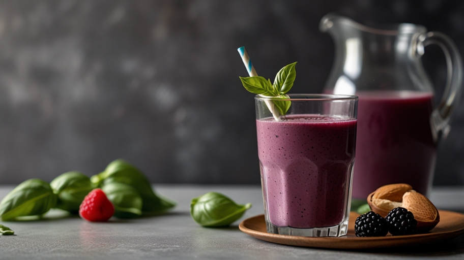 Keto Blackberry Basil Smoothie Recipe