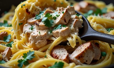 Keto Chicken Alfredo Spaghetti Squash