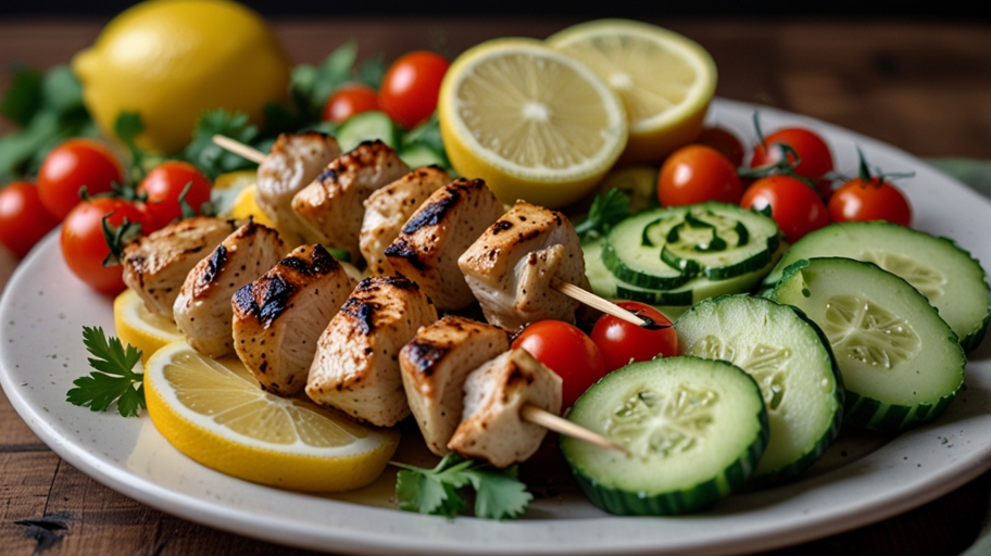 Keto Greek Lemon Chicken Skewers 2 Keto Greek Lemon Chicken Skewers 2