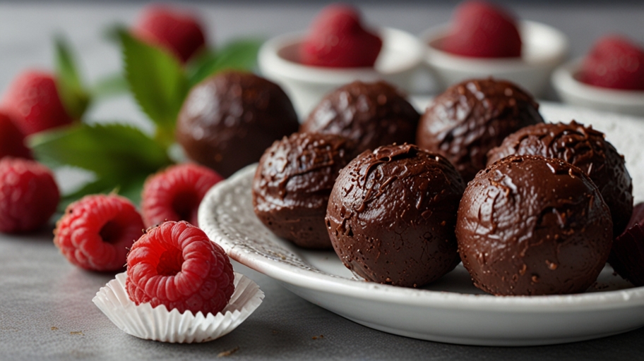 Keto Raspberry Chocolate Truffles