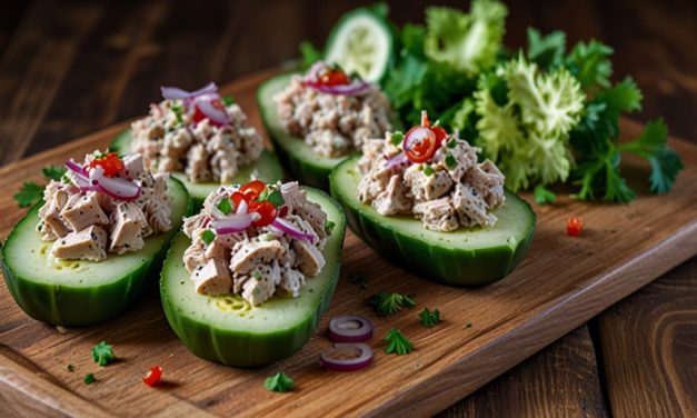 Keto Tuna Salad Cucumber Boats