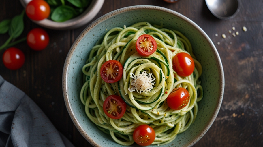 Keto Avocado Basil Noodles