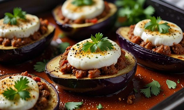 Keto Beef Stuffed Eggplant Recipe