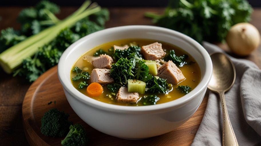 Keto Turkey and Kale Soup Recipe