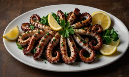 Keto Grilled Octopus with Garlic Lemon Dressing Recipe