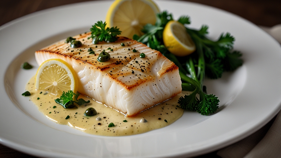 Keto Halibut with Lemon-Caper Sauce Recipe
